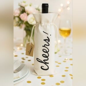 Cheers Wine Canvas Bottle Bag